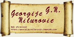 Georgije Milurović vizit kartica
